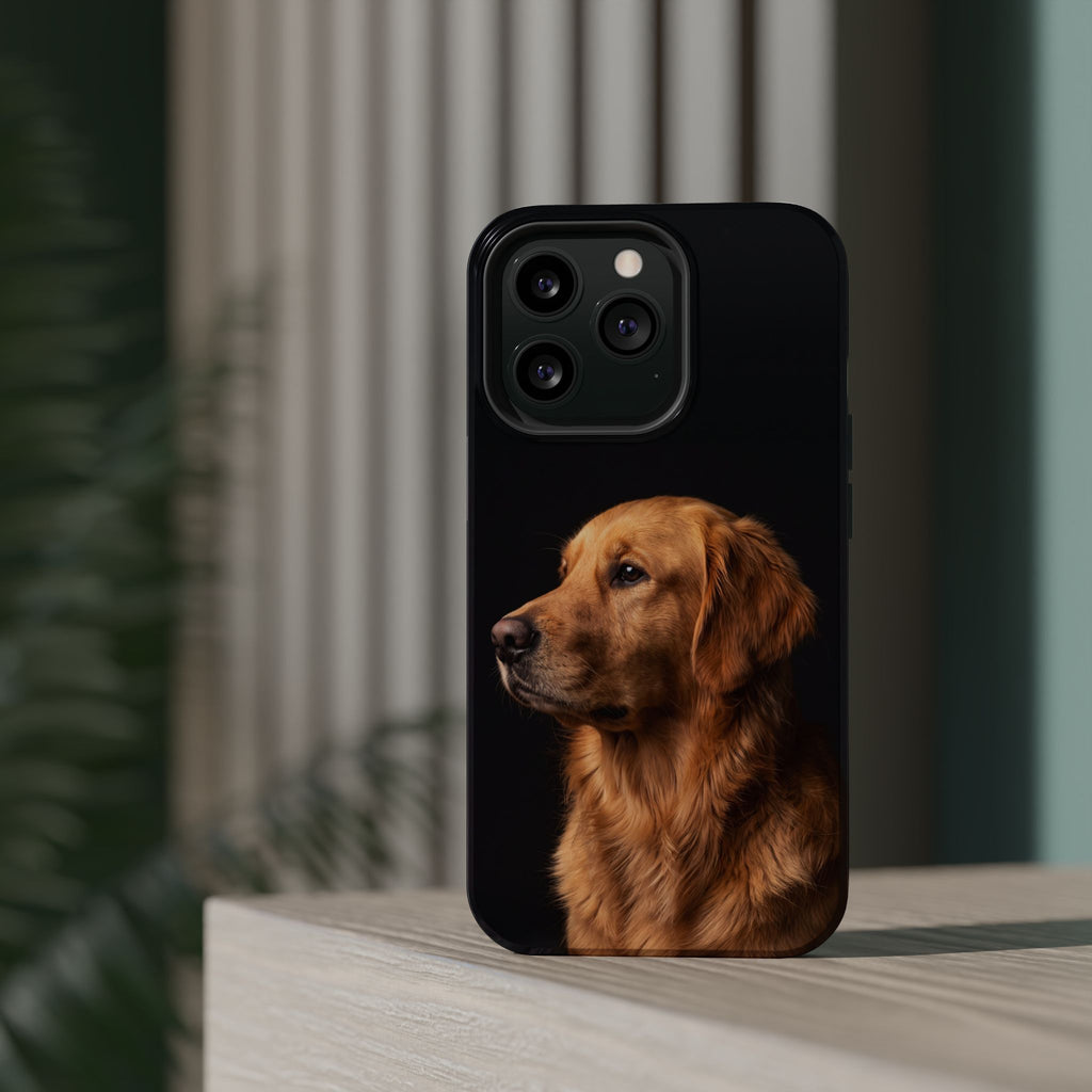 Golden Retriever Portrait Phone Case — Impact-Resistant Wireless Charging Cover