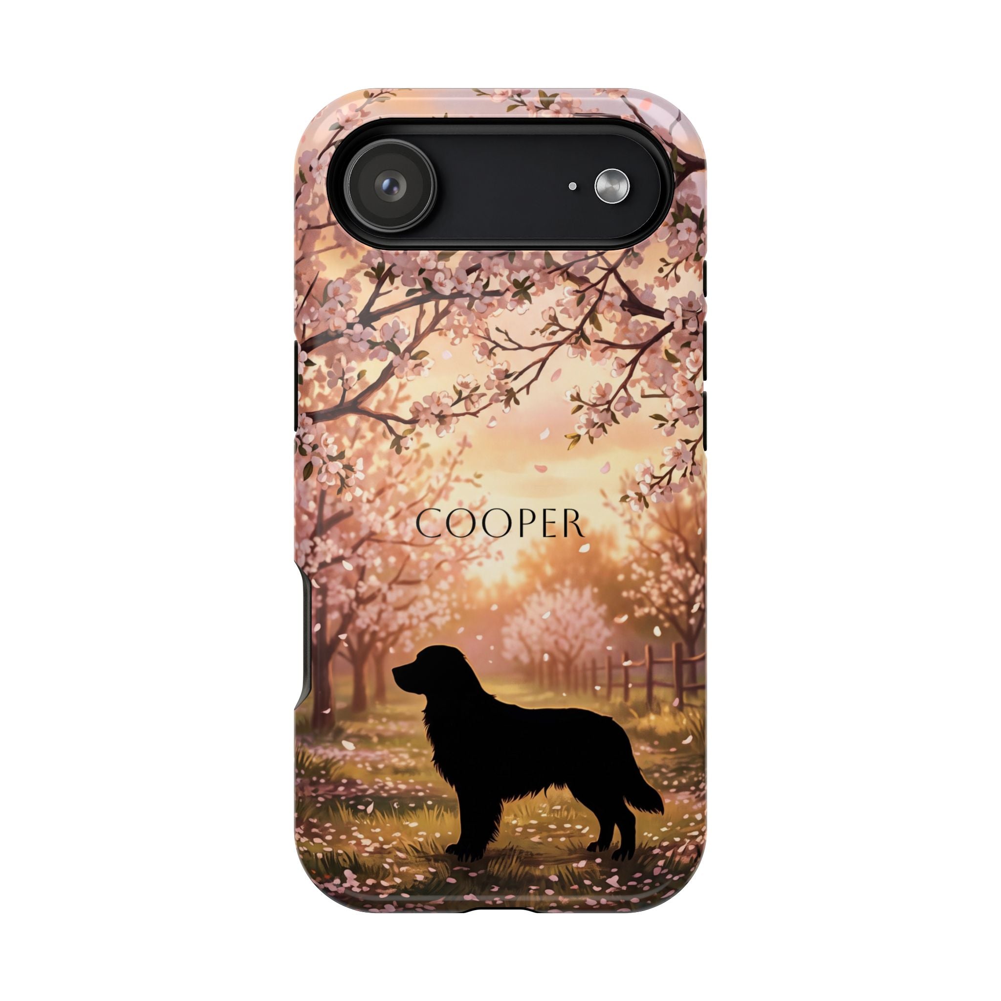 Personalized Golden Retriever Autumn Forest Phone Case — Wireless Charging Cover