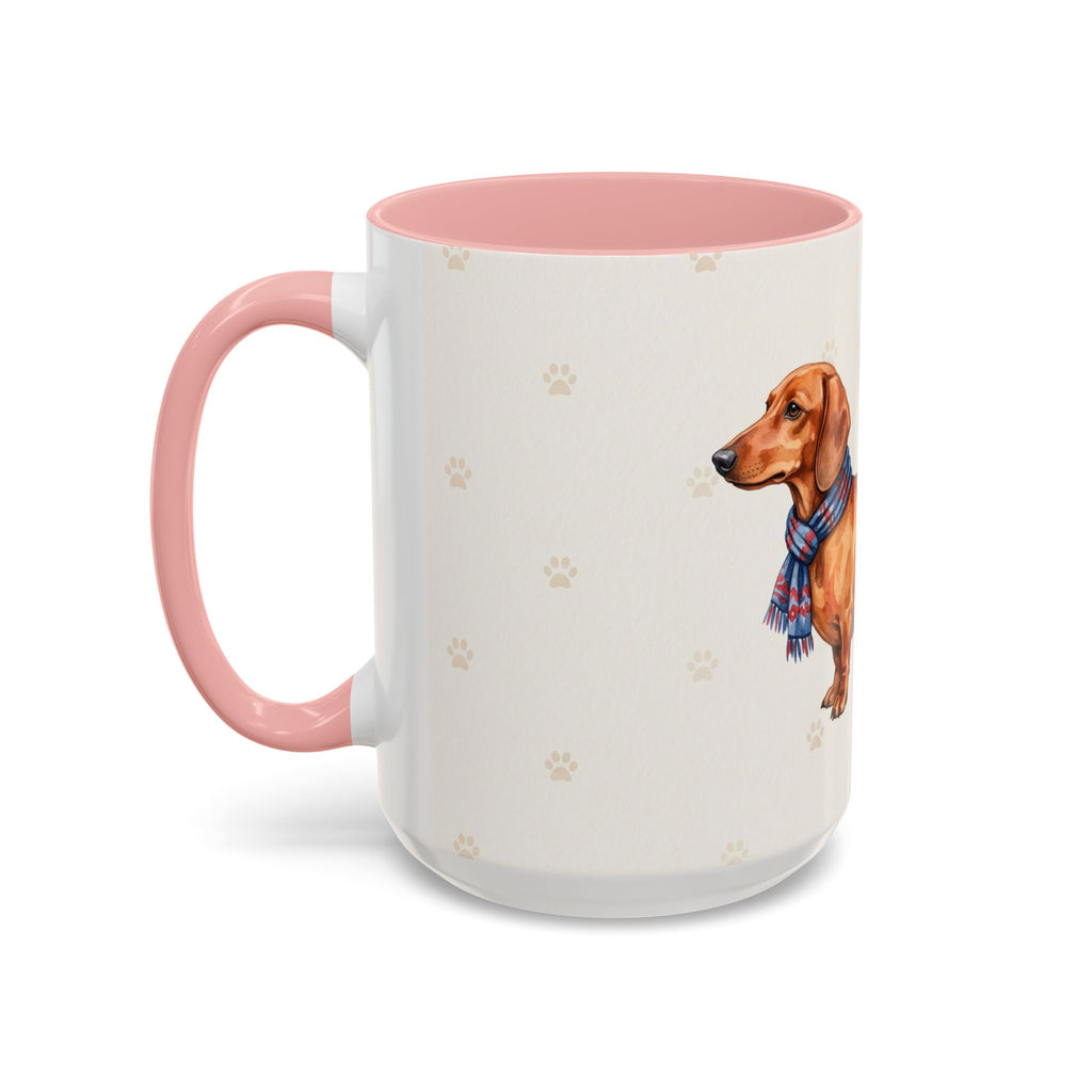 Dachshund Lover Mug – Wiener Dog with Scarf, Cute Watercolor Dachshund Gift Mug