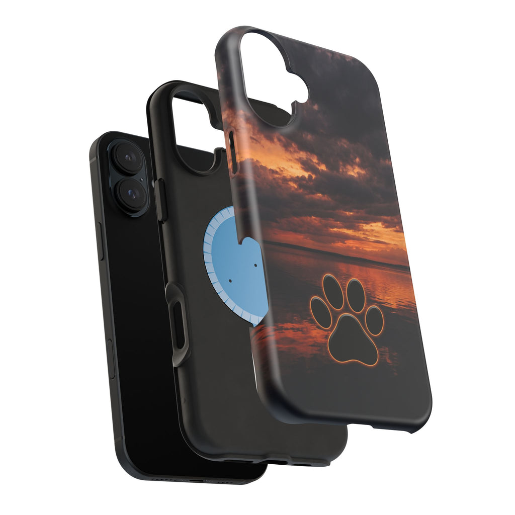 Paw Sunset Magnetic Impact-Resistant Phone Case for iPhone and Samsung Galaxy series