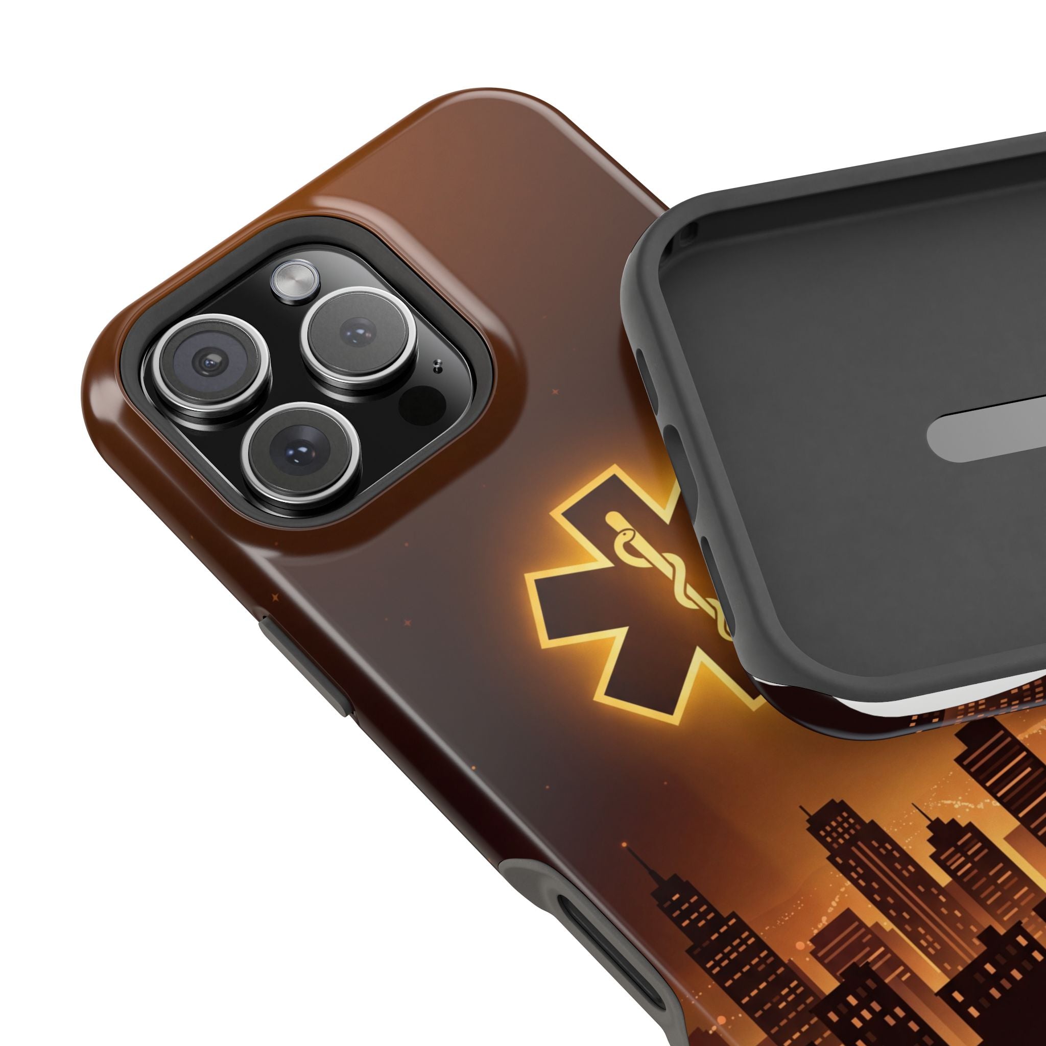 Paramedic/EMT Skyline Phone Case — Magnetic Wireless Charging Cover