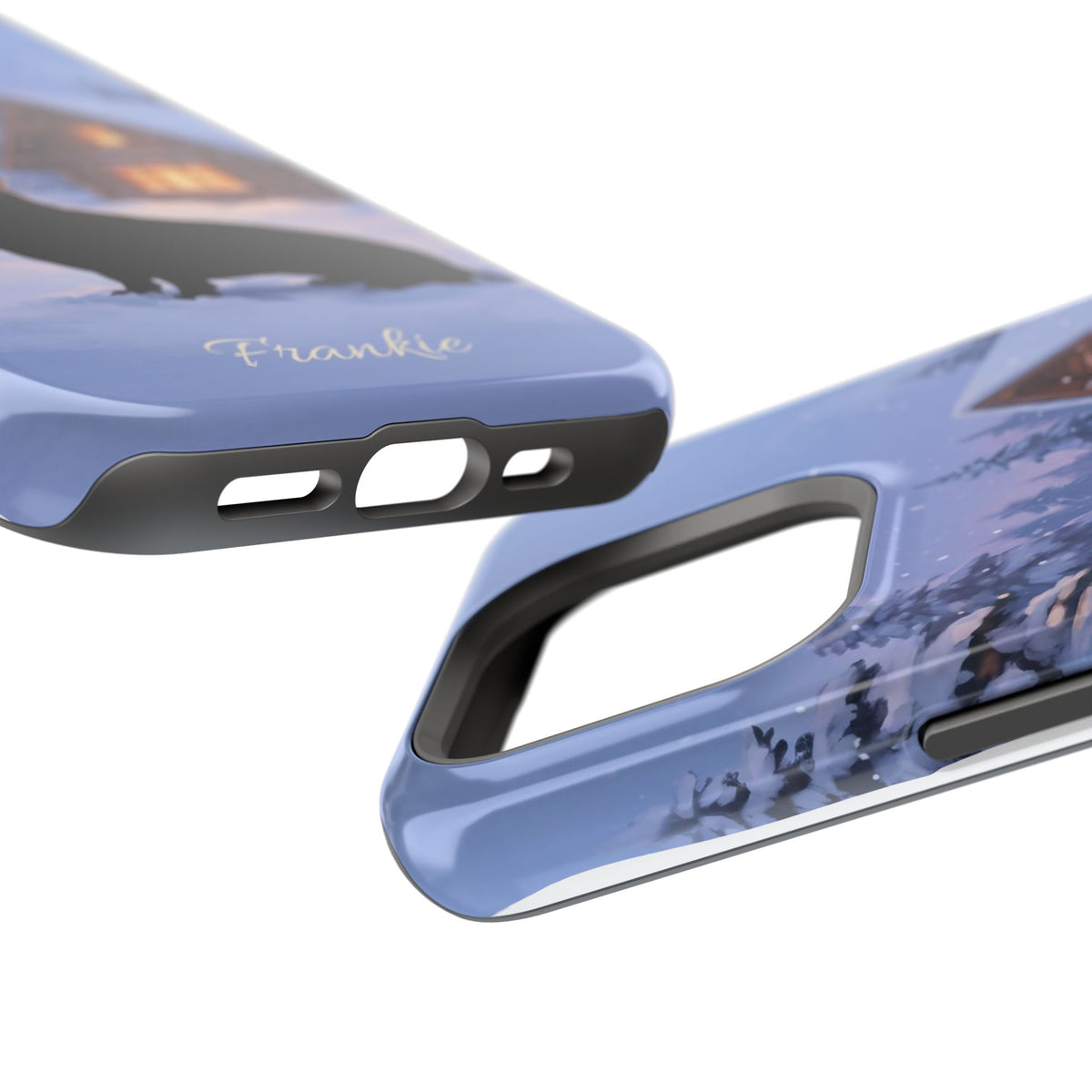 Personalized Dachshund Winter Cabin Phone Case — Wireless Charging Cover