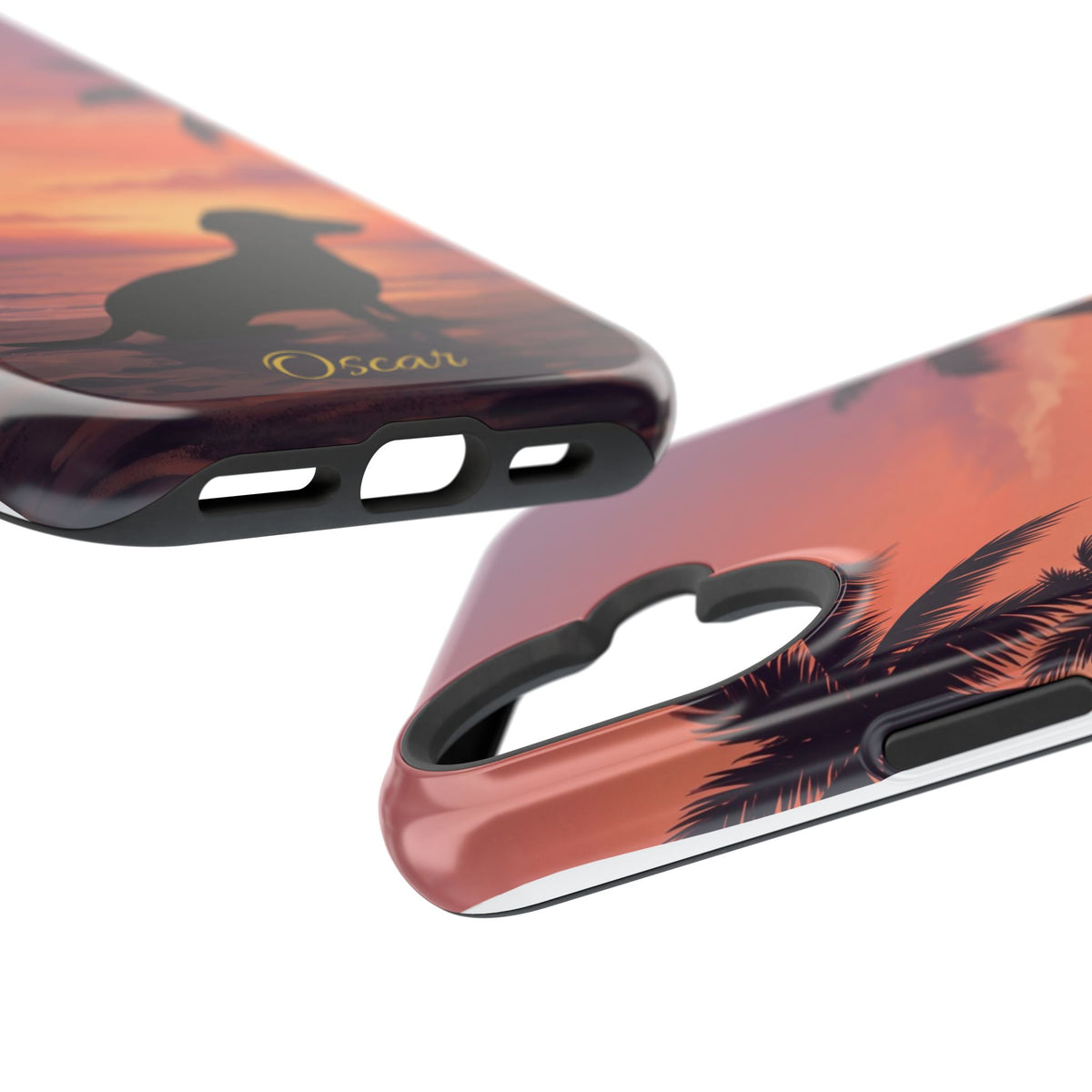 Personalized Dachshund Tropical Beach Sunset Phone Case — Wireless Charging Cover