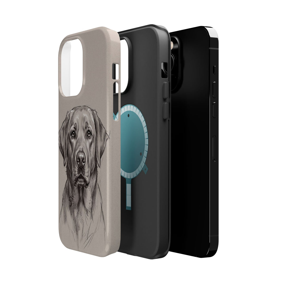 Charcoal Sketch Labrador Phone Case — Tough Magnetic Case with Wireless Charging