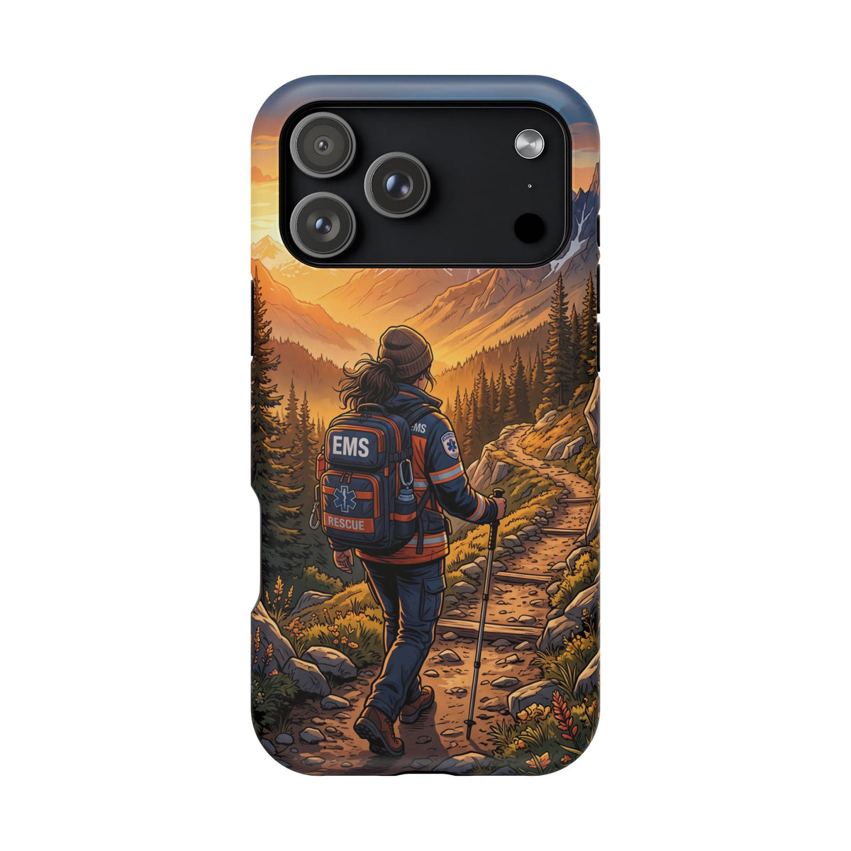 Paramedic/EMT Mountain Phone Case — Magnetic Wireless Charging Cover