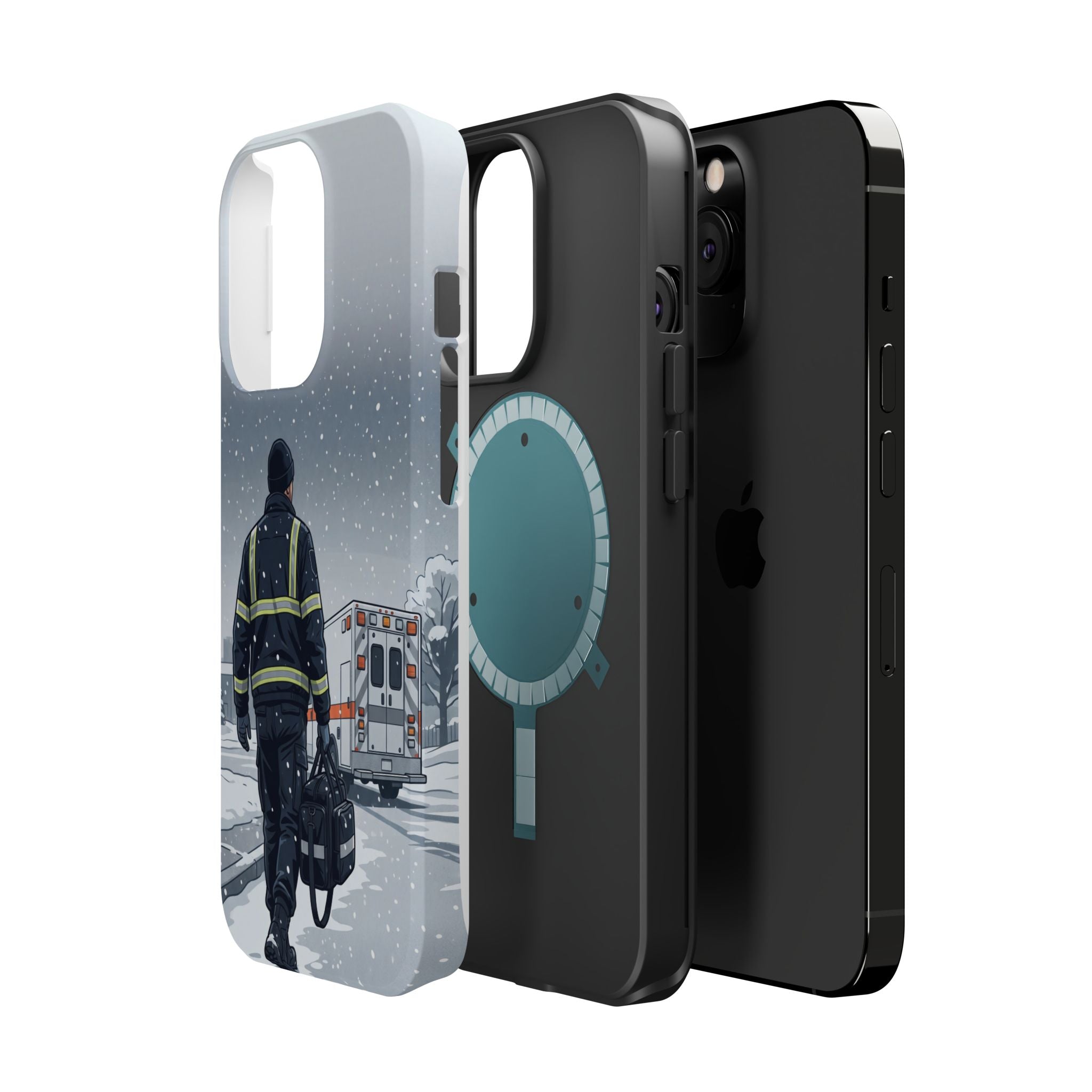 Bold Paramedic/EMT Portrait Phone Case — Magnetic Wireless Charging Cover