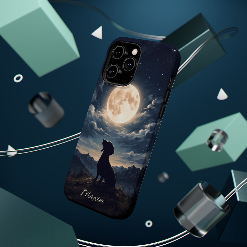 Personalized Dachshund Moonlight Phone Case — Wireless Charging Cover