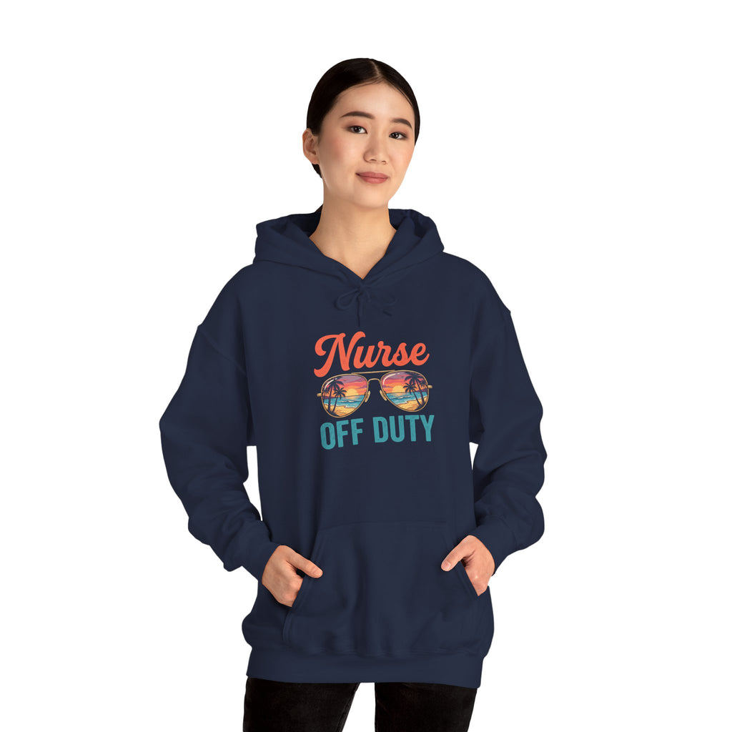 Nurse Off Duty Hoodie — Beach Vacation Nurse Graphic Pullover