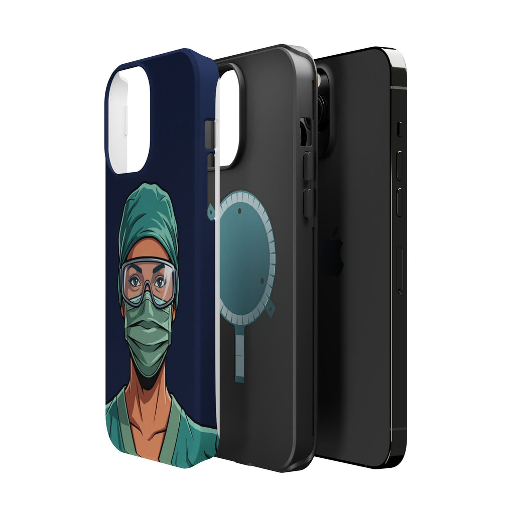 Bold Nurse Portrait Phone Case — Magnetic Wireless Charging Cover