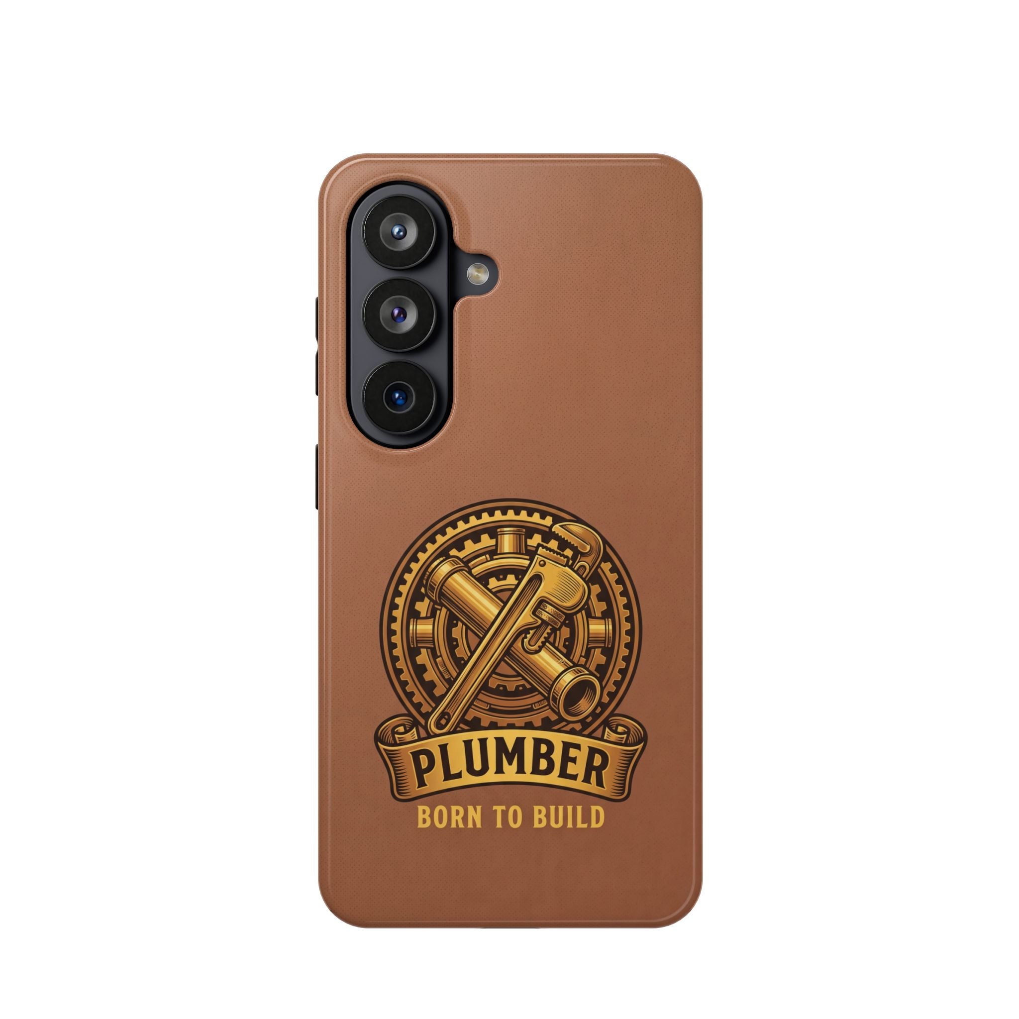 Plumber Born to Build Phone Case — Badge Wireless Charging Cover