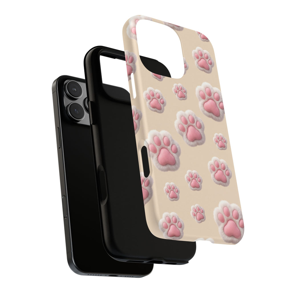Golden Retriever Paw Print Phone Case | Cute Pink Paw Pattern for Dog Lovers | iPhone & Samsung