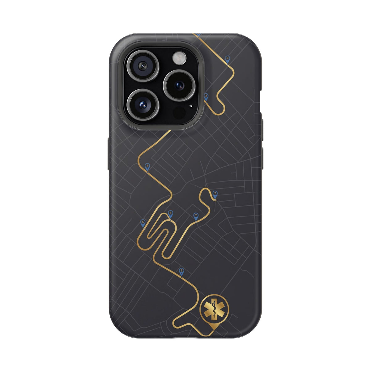Paramedic/EMT Route Line Phone Case — Magnetic Wireless Charging Cover