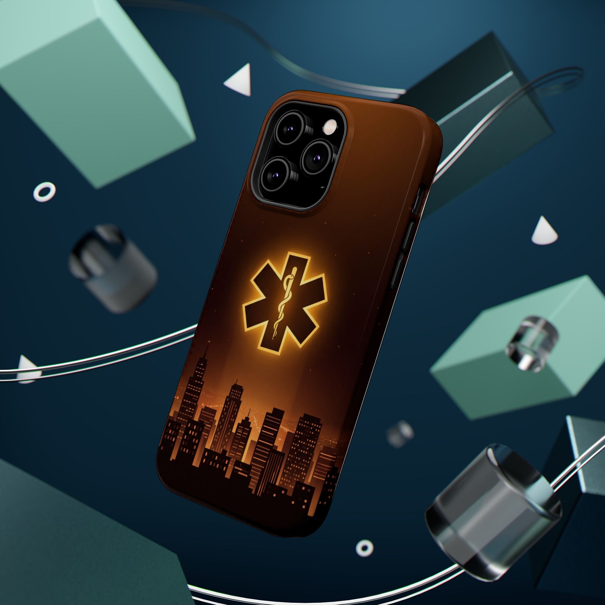 Paramedic/EMT Skyline Phone Case — Magnetic Wireless Charging Cover