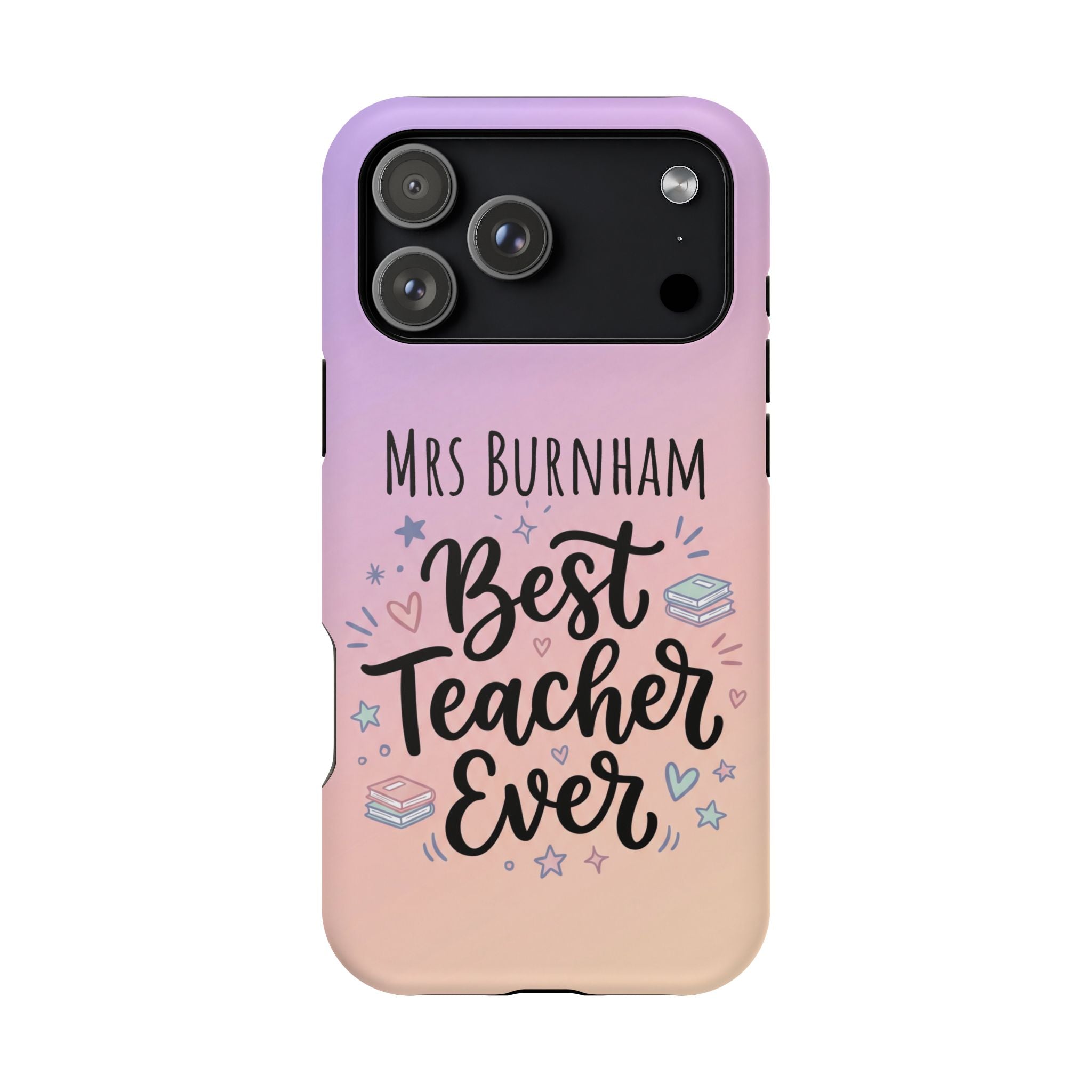 Best Teacher Ever Personalized Phone Case — Wireless Charging Cover