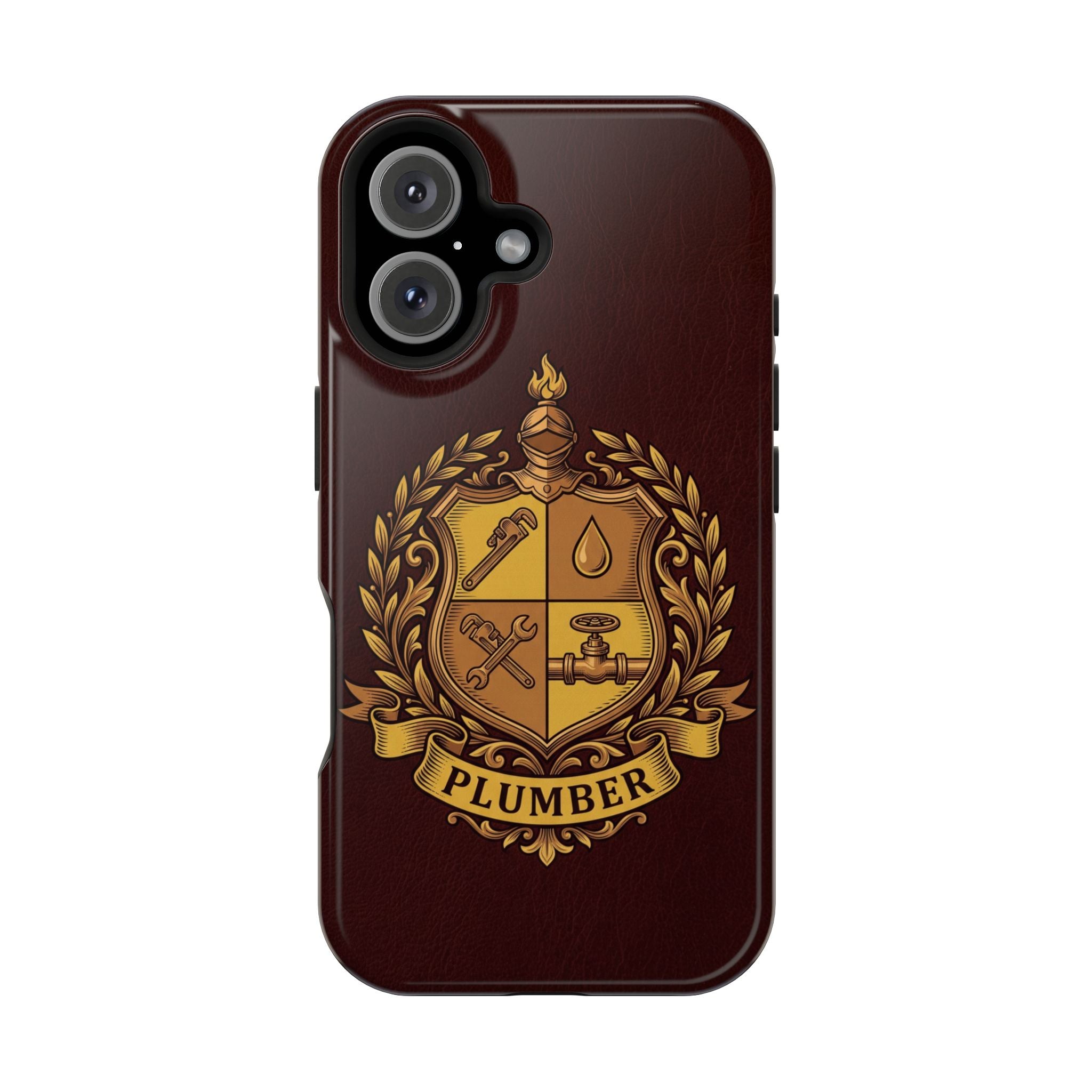 Plumber Crest Phone Case — Heraldic Shield Wireless Charging Cover