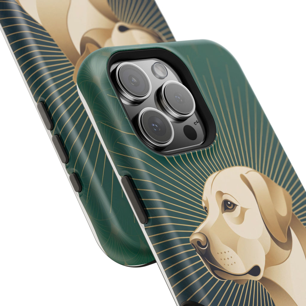 Art Deco Labrador Phone Case — Tough Magnetic Case with Wireless Charging