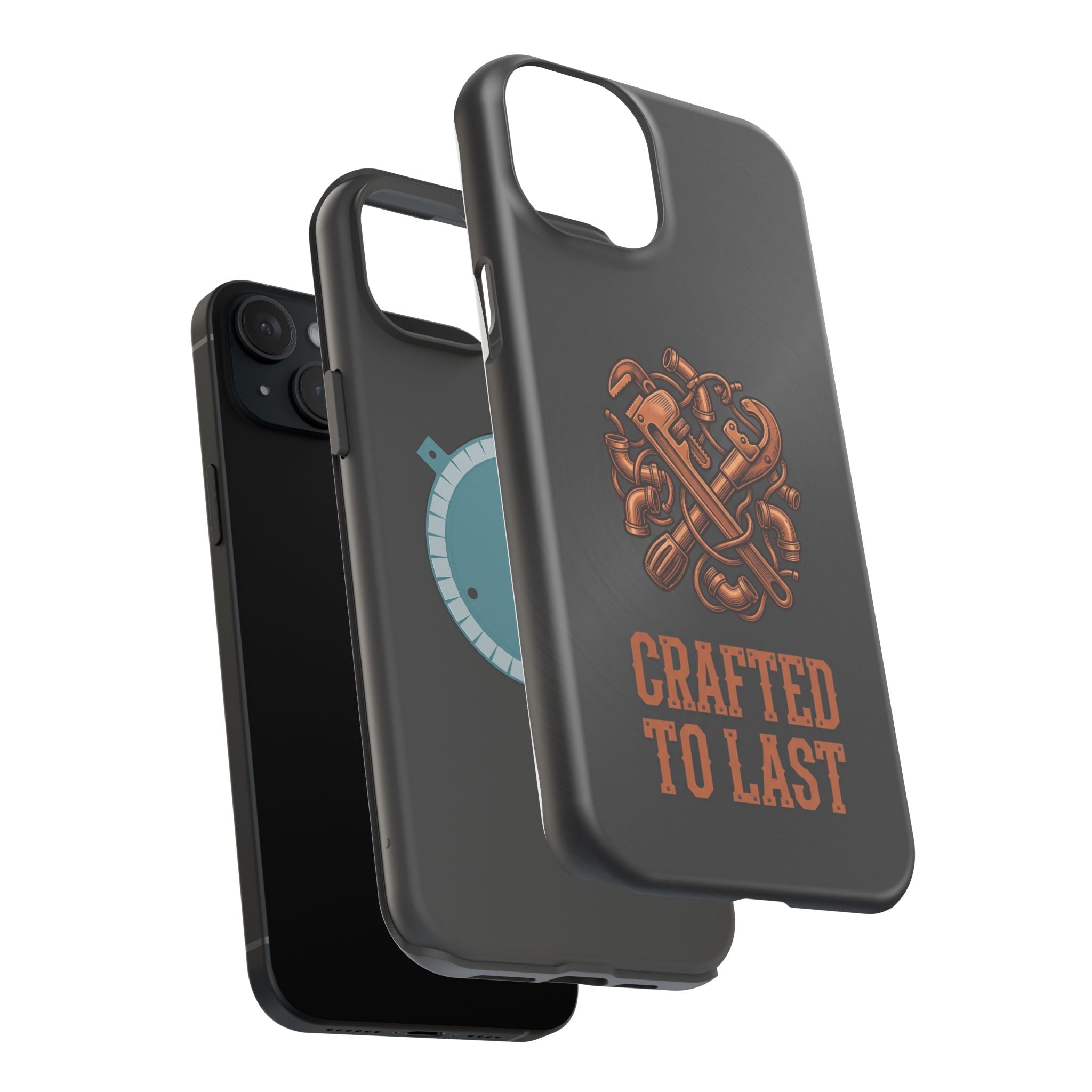 Crafted to Last Phone Case — Crossed Wrenches Wireless Charging Cover