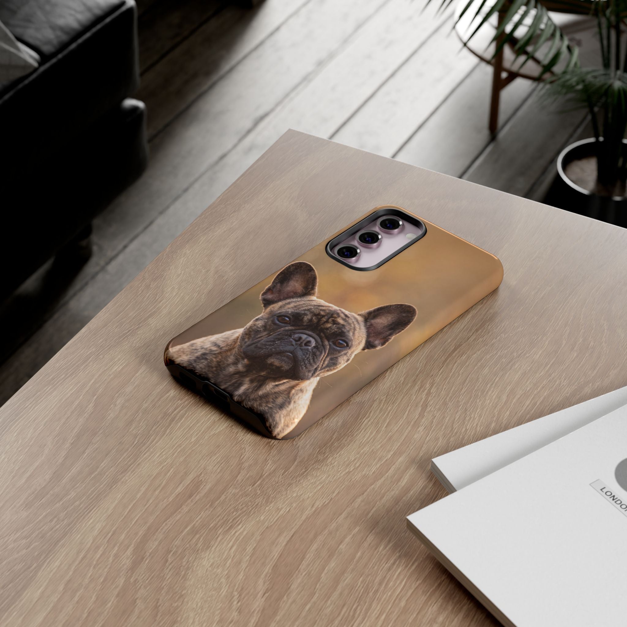French Bulldog Portrait Phone Case | Realistic Brindle Frenchie Photo Case | iPhone & Samsung
