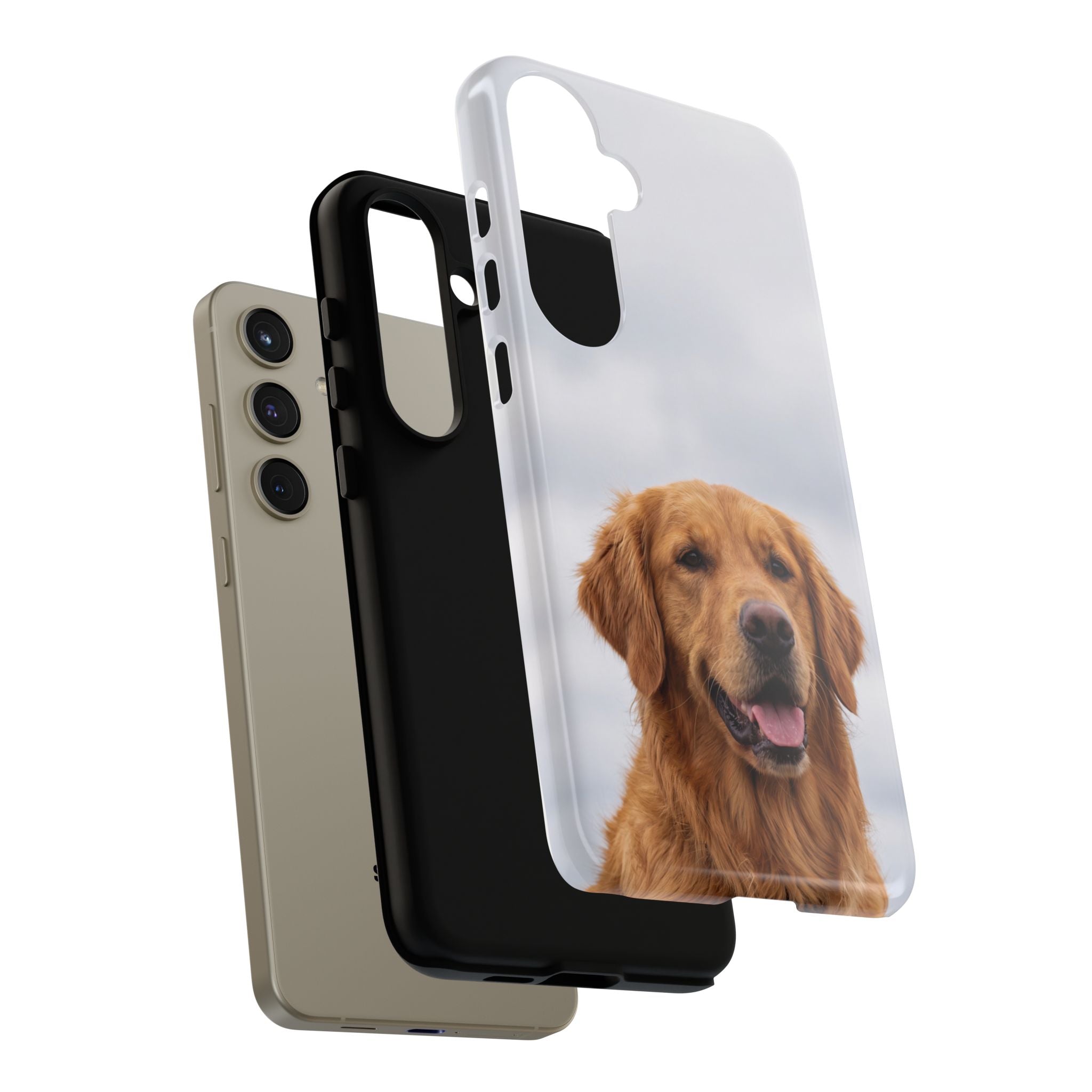 Golden Retriever Portrait Phone Case | Happy Dog Photo on Soft Sky Background | Samsung & iPhone