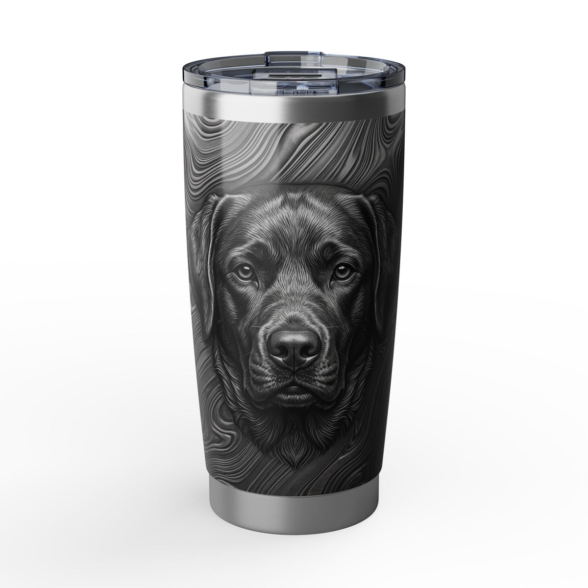 Labrador Tumbler | Damascus Steel Art — 20 oz Stainless Travel Mug
