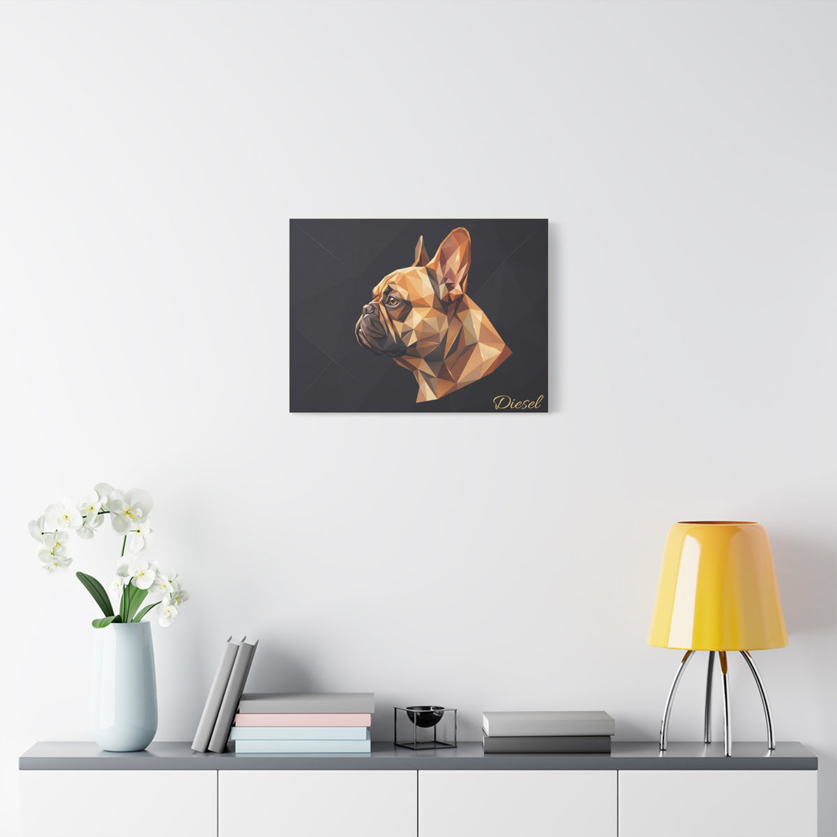 French Bulldog Personalized Canvas | Geometric Low-Poly Wall Art