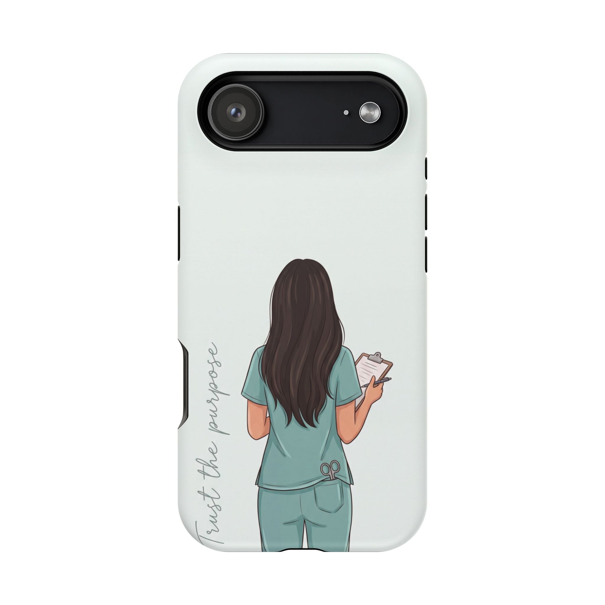 Nurse Illustration Phone Case — Impact-Resistant Wireless Charging Cover