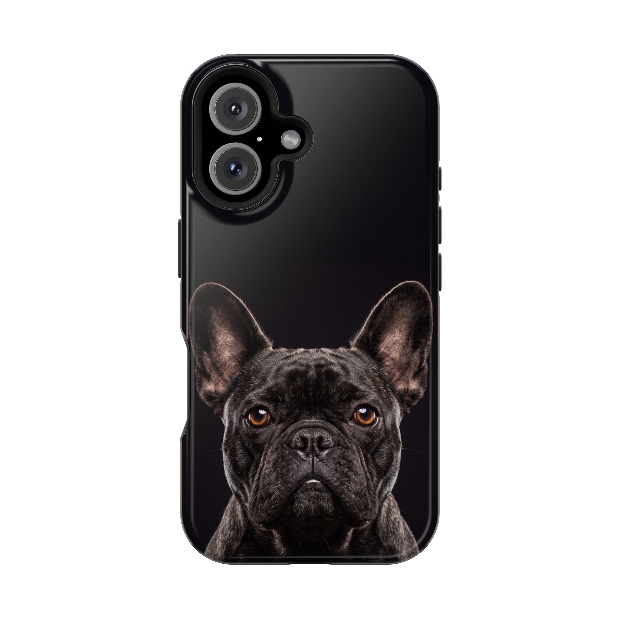 Black French Bulldog Phone Case — Impact-Resistant Wireless Charging Cover