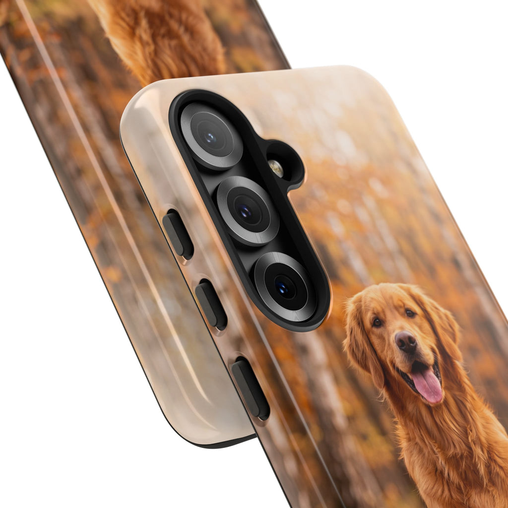Golden Retriever Autumn Forest Phone Case | Happy Dog in Fall Foliage | Samsung & iPhone