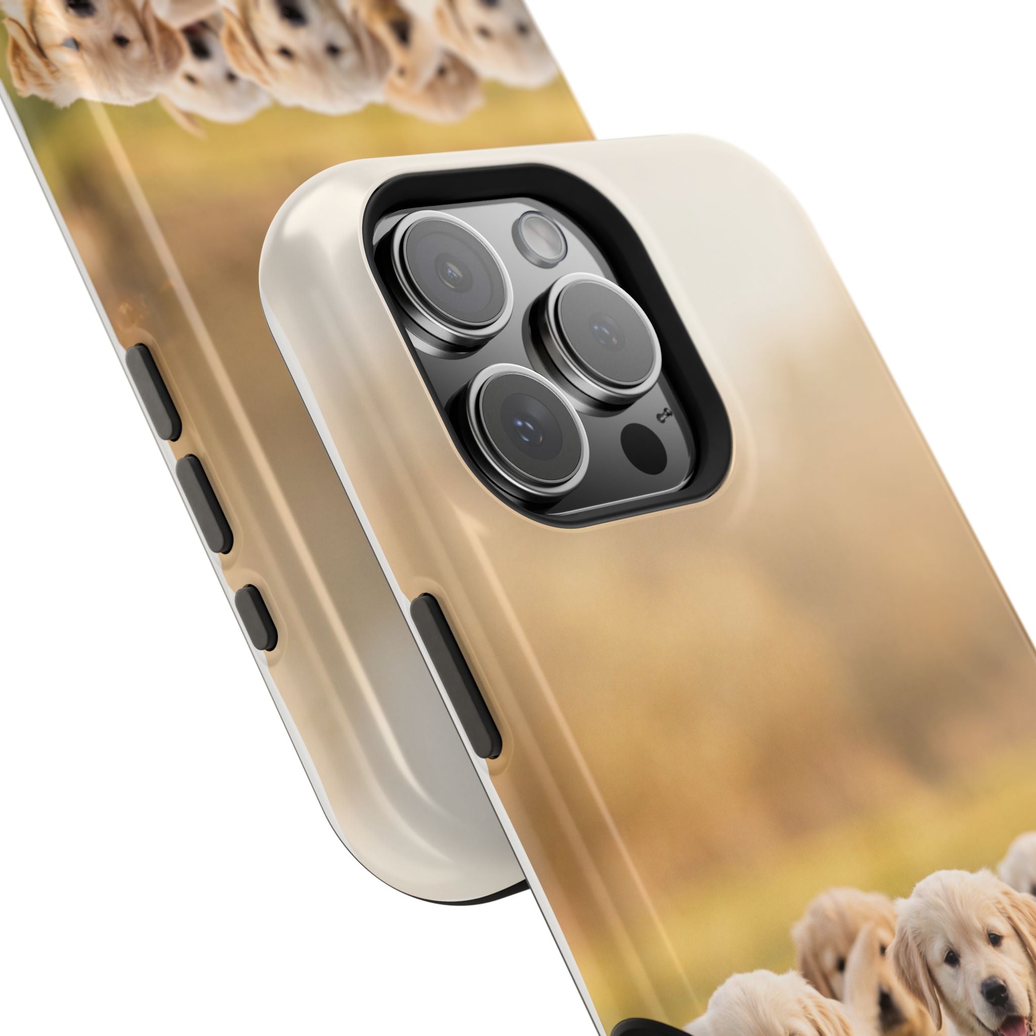Golden Retriever Puppies Phone Case — Impact-Resistant Wireless Charging Cover