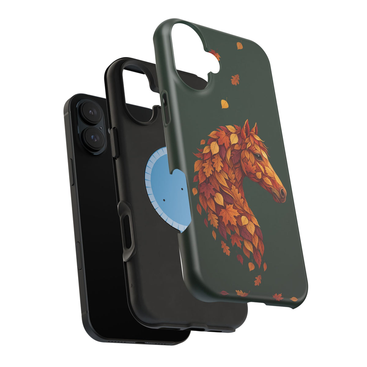 Autumn Leaves Horse Phone Case — Tough Magnetic Case with Wireless Charging