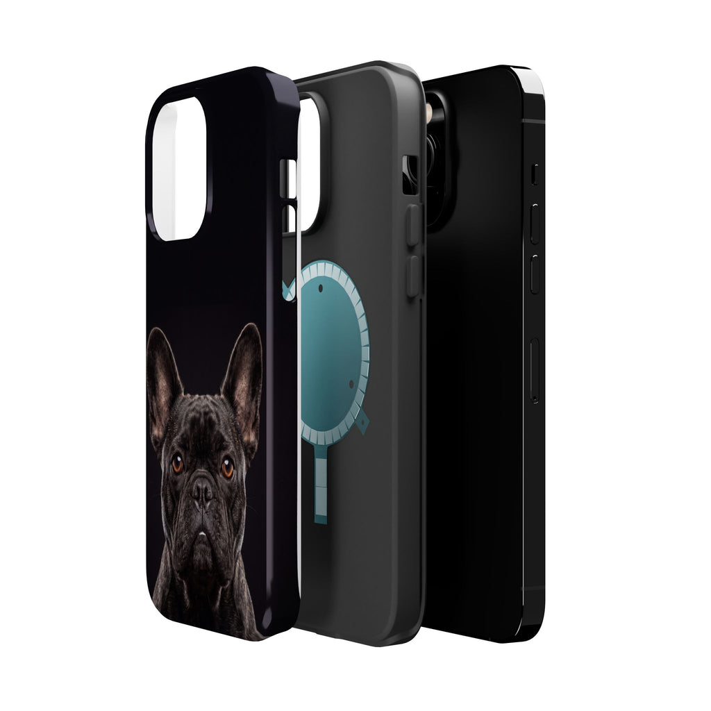 Black French Bulldog Phone Case — Impact-Resistant Wireless Charging Cover