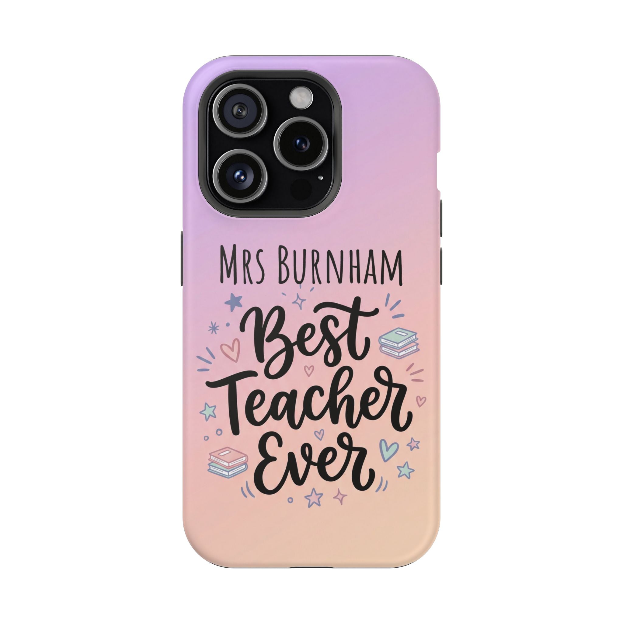 Best Teacher Ever Personalized Phone Case — Wireless Charging Cover
