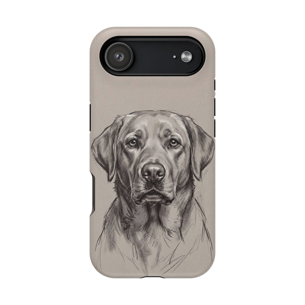 Charcoal Sketch Labrador Phone Case — Tough Magnetic Case with Wireless Charging