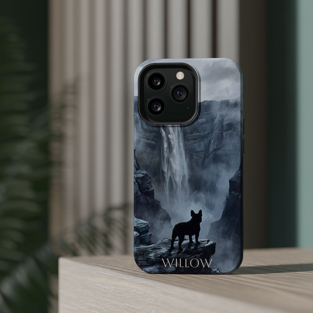 Personalized French Bulldog Misty Waterfall Phone Case — Wireless Charging Cover