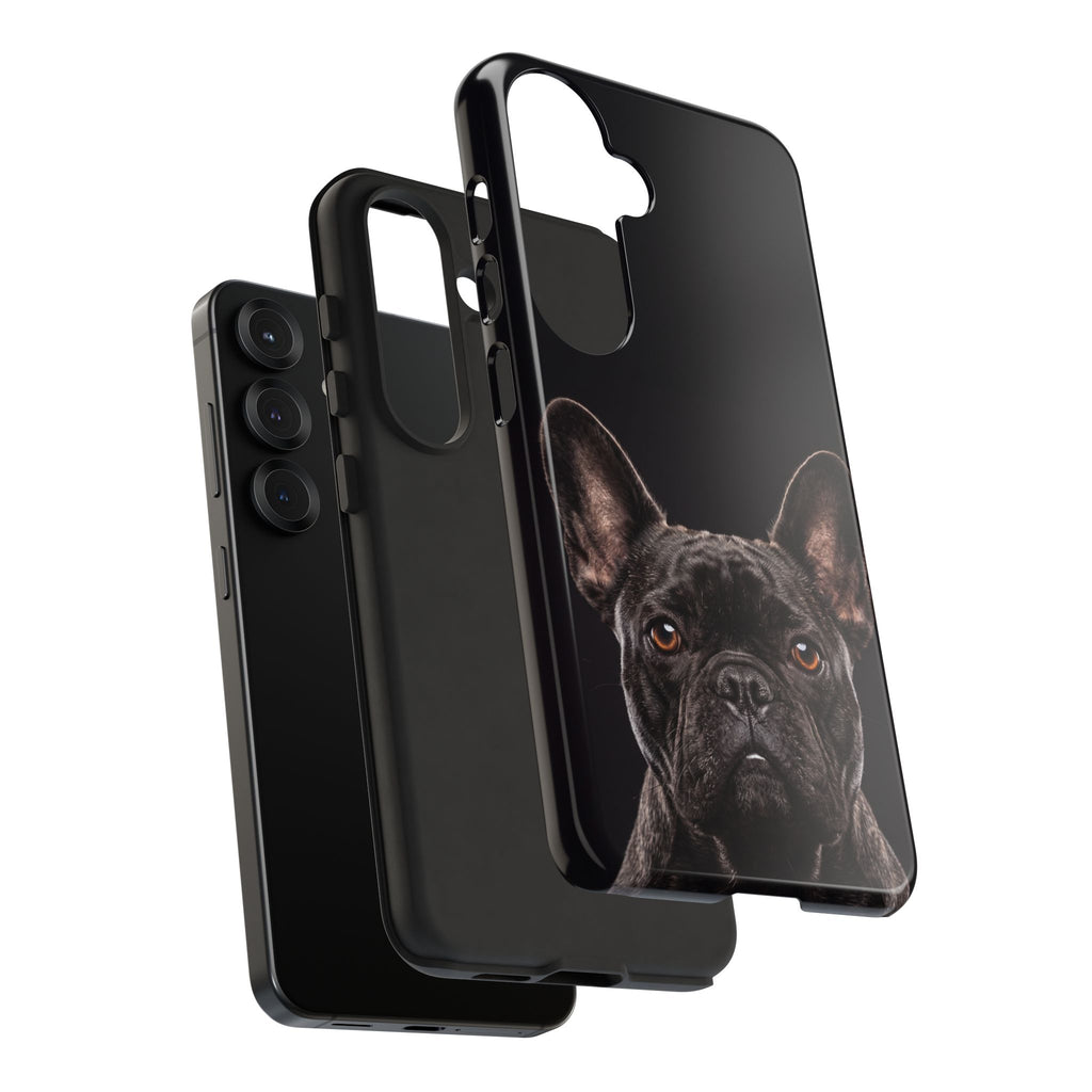 Front-Facing French Bulldog Phone Case | Dramatic Black Studio Portrait | Samsung & iPhone
