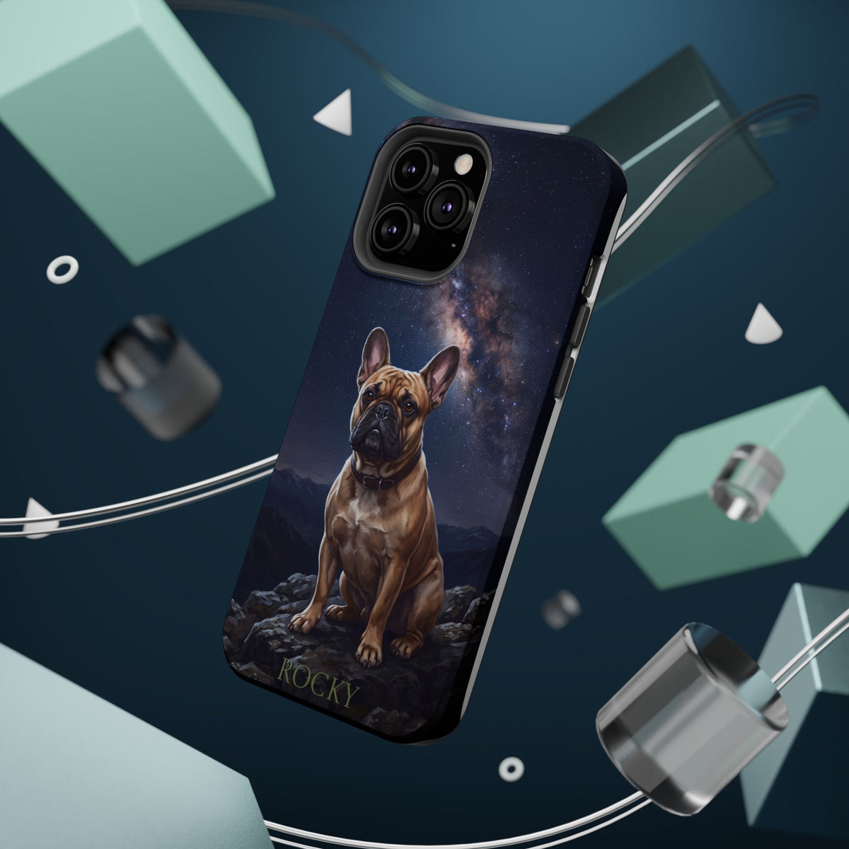 Personalized French Bulldog Starry Night Sky Phone Case — Wireless Charging Cover