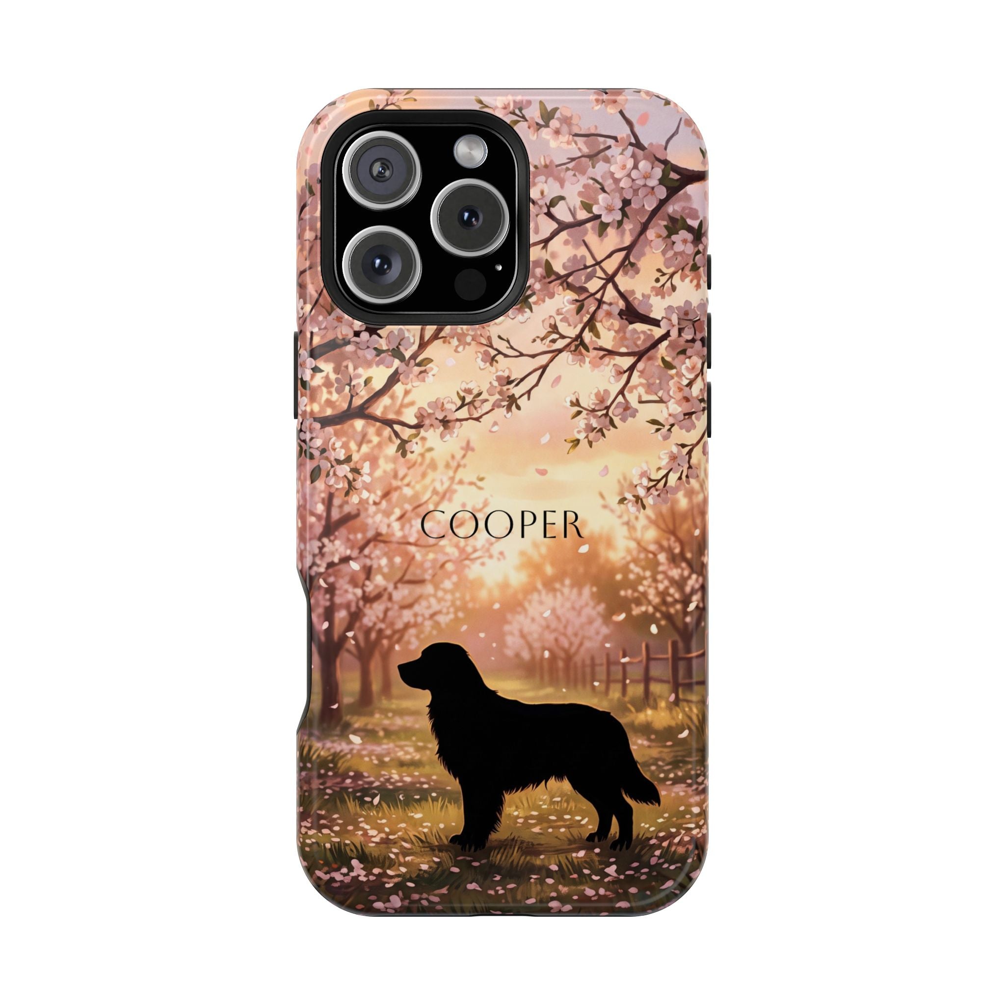 Personalized Golden Retriever Autumn Forest Phone Case — Wireless Charging Cover