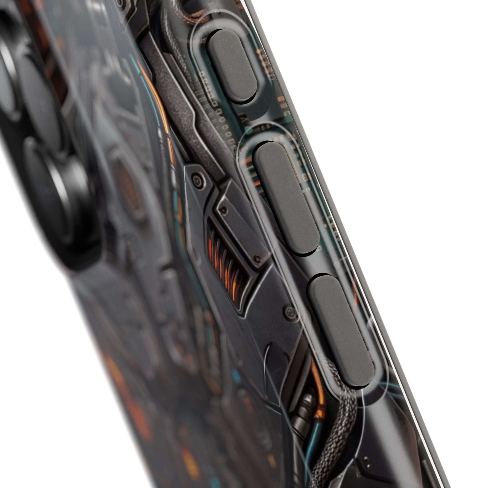 Mech Armor Phone Case — Industrial Circuit Wireless Charging Cover