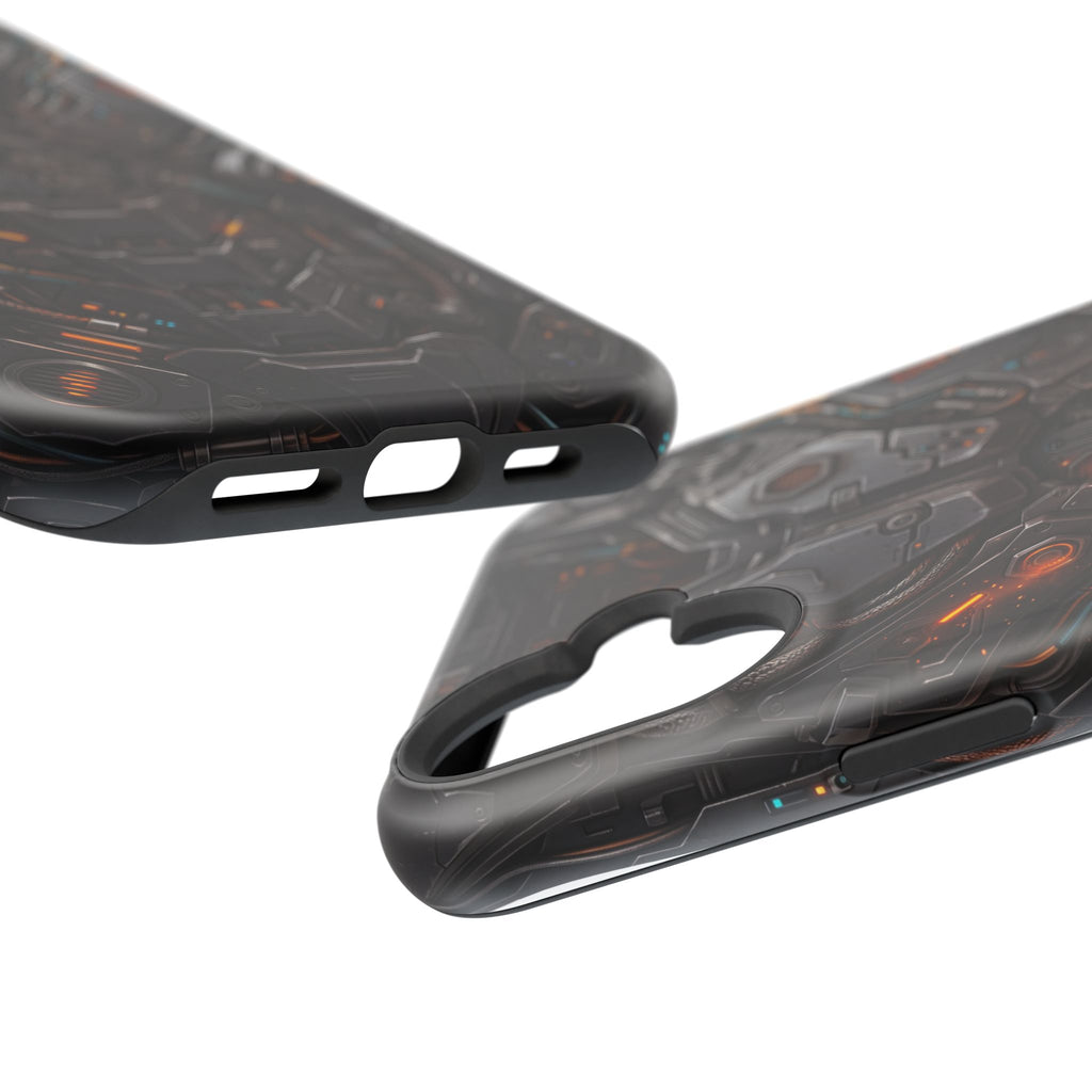 Mech Armor Phone Case — Industrial Circuit Wireless Charging Cover