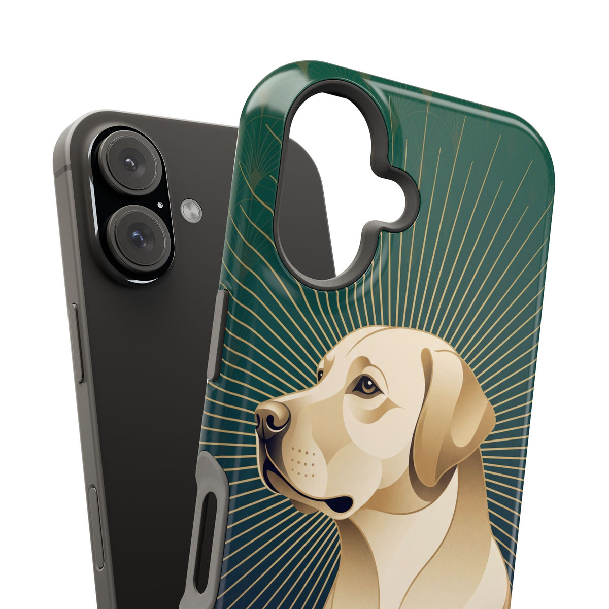 Art Deco Labrador Phone Case — Tough Magnetic Case with Wireless Charging