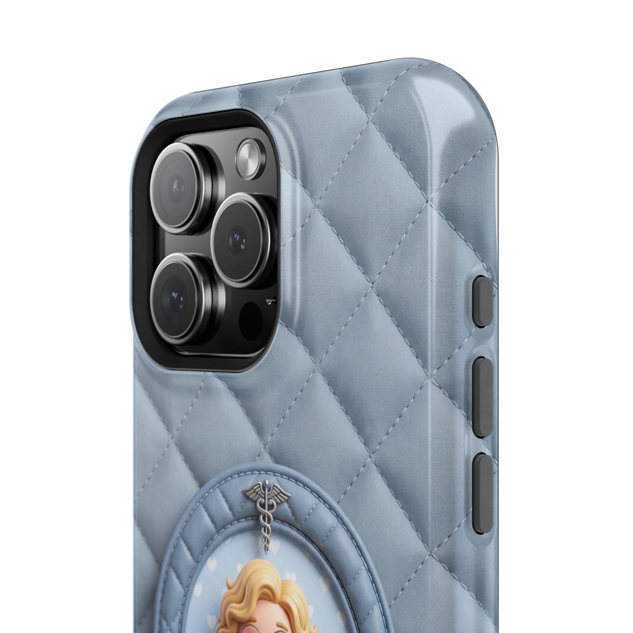 Personalized Quilted Nurse Phone Case — Wireless Charging Cover