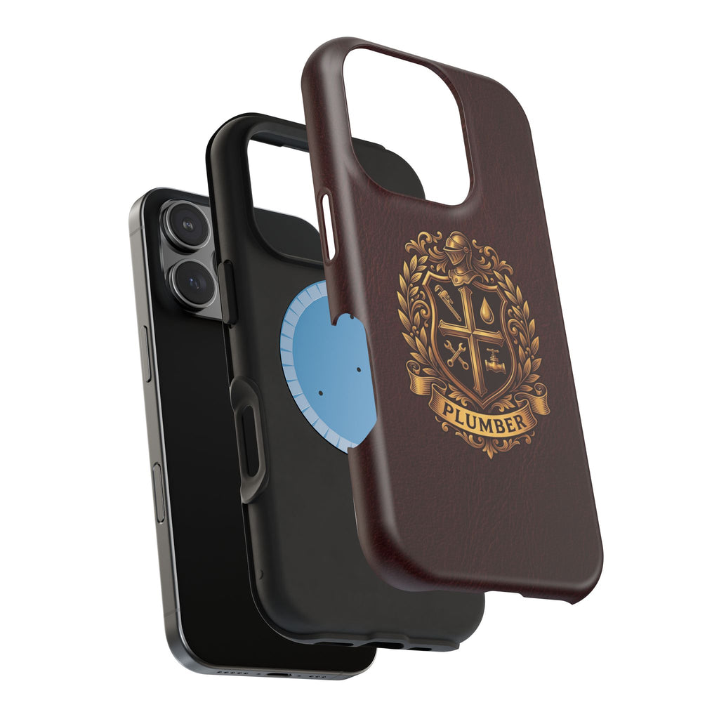 Plumber Crest Phone Case — Heraldic Shield Design Wireless Charging Cover