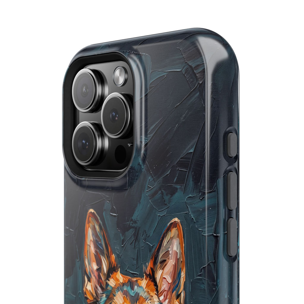 German Shepherd Phone Case | Palette Knife Painting Art — Tough Magnetic Case with Wireless Charging