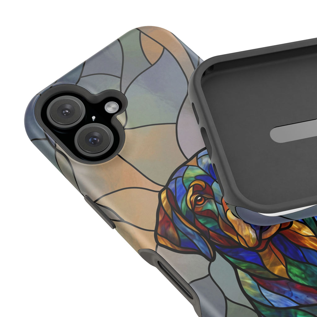 Stained Glass Labrador Phone Case — Tough Magnetic Case with Wireless Charging