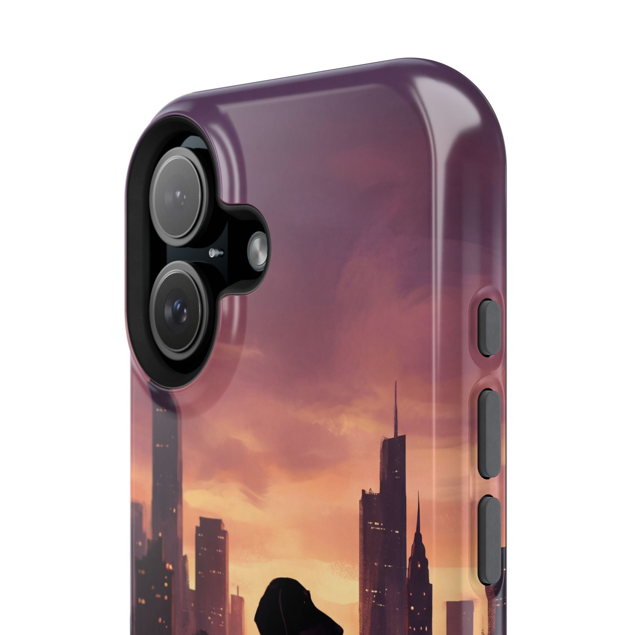 Personalized Dachshund City Skyline Phone Case — Wireless Charging Cover