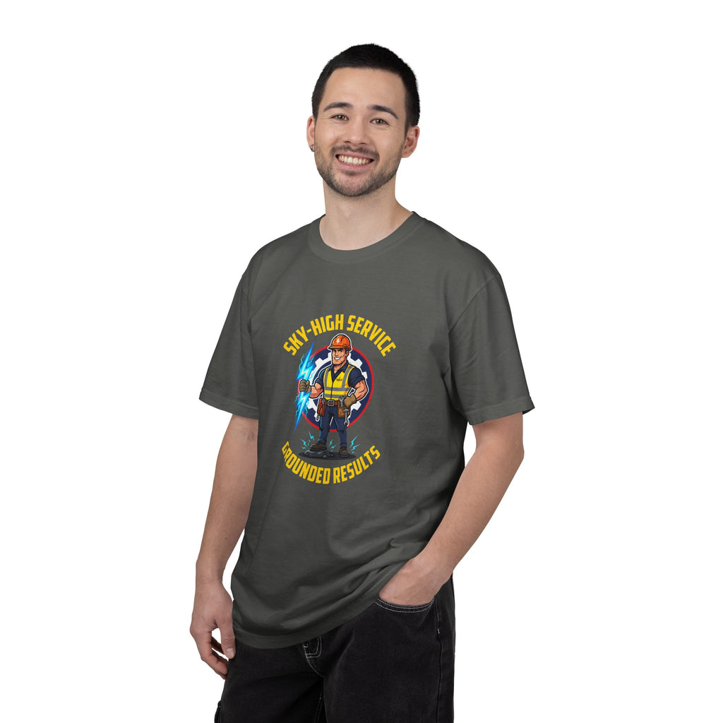 Sky-High Service Grounded Results Electrician T-Shirt