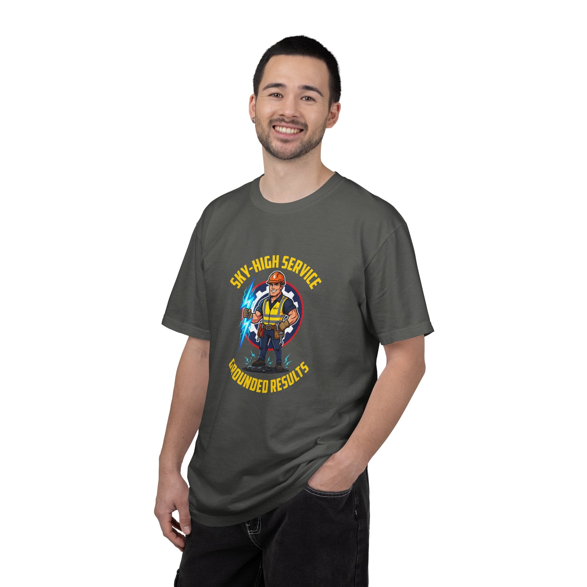 Sky-High Service Grounded Results Electrician T-Shirt