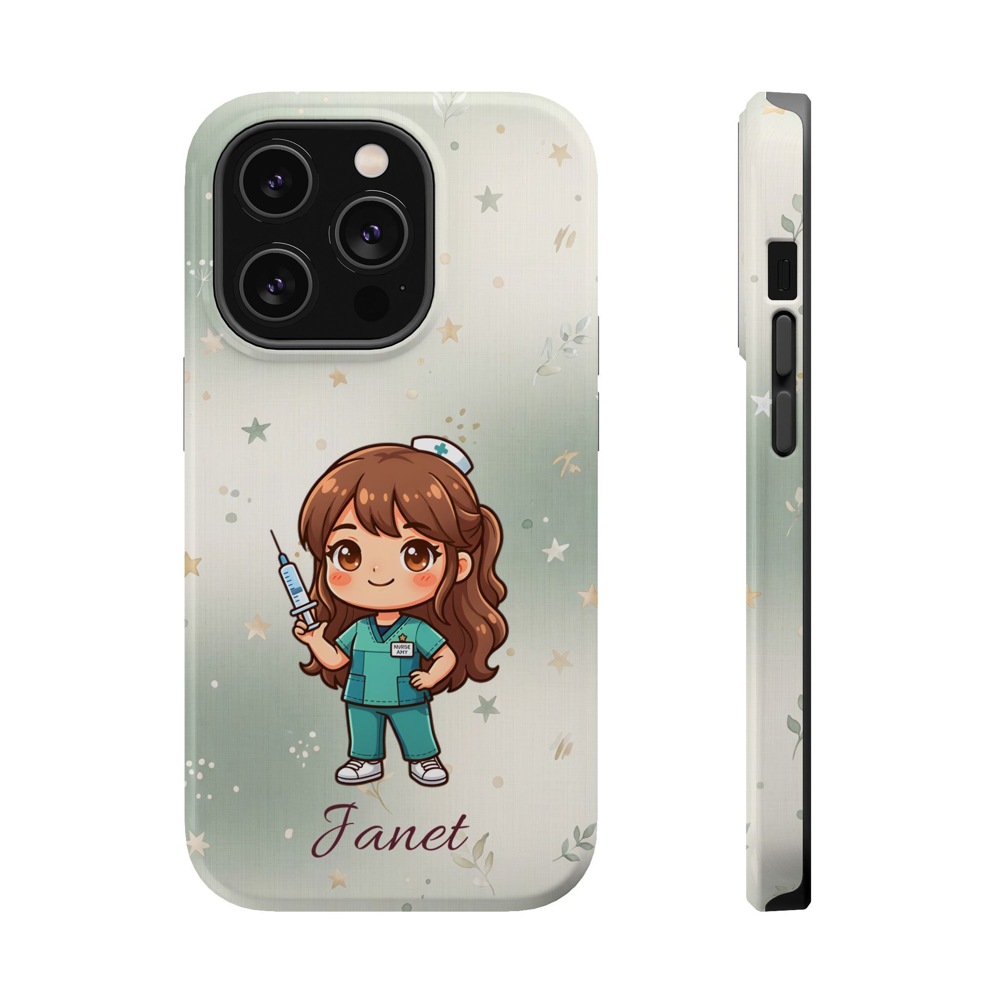 Personalized Nurse with Syringe Phone Case — Wireless Charging Cover
