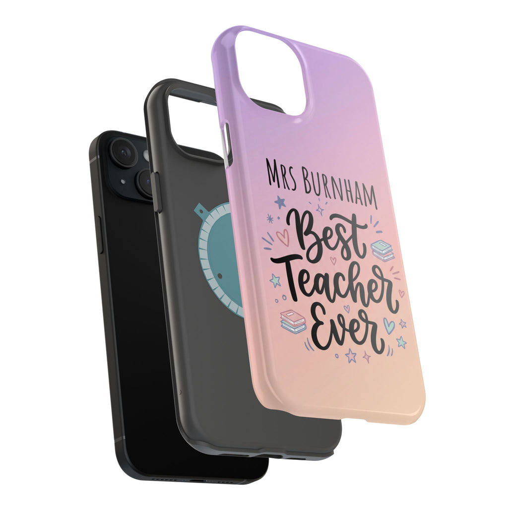 Best Teacher Ever Personalized Phone Case — Wireless Charging Cover