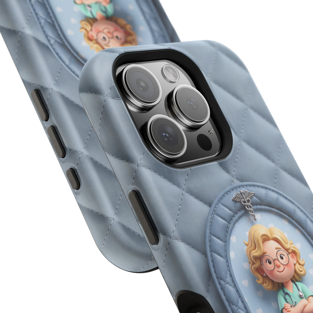 Personalized Quilted Nurse Phone Case — Wireless Charging Cover